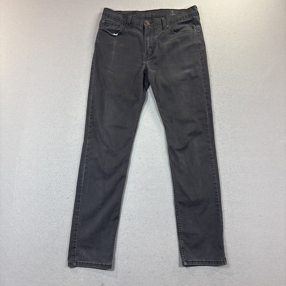 Levi's 511 Slim Mens 32x34 Black Denim Stretch Jeans Dark Wash Pants